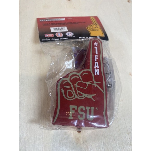 NCAA FLORIDA STATE SEMINOLES Mini Foam Finger Antenna Topper Ornament New - Picture 3 of 5